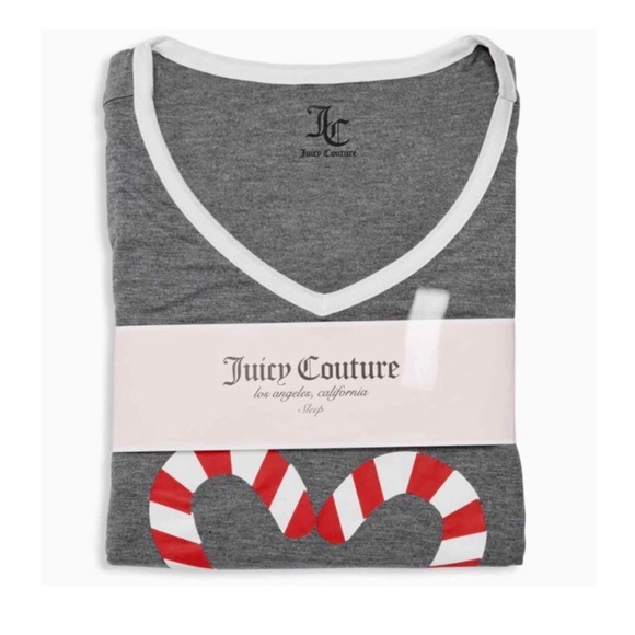 NWT 2-Piece Set Juicy Couture Christmas Pajamas Gray Red 🩵Price is Firm🩵 - Picture 3 of 12